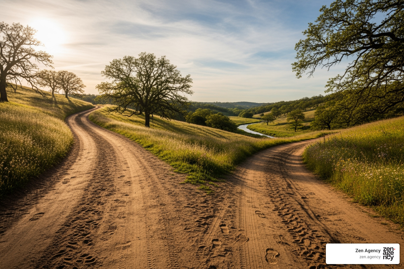 A fork in the road, one path labeled "In-House Team" and the other "Outsourced Agency" - appointment setting lead generation companies A fork in the road, one path labeled "In-House Team" and the other "Outsourced Agency" - appointment setting lead generation companies