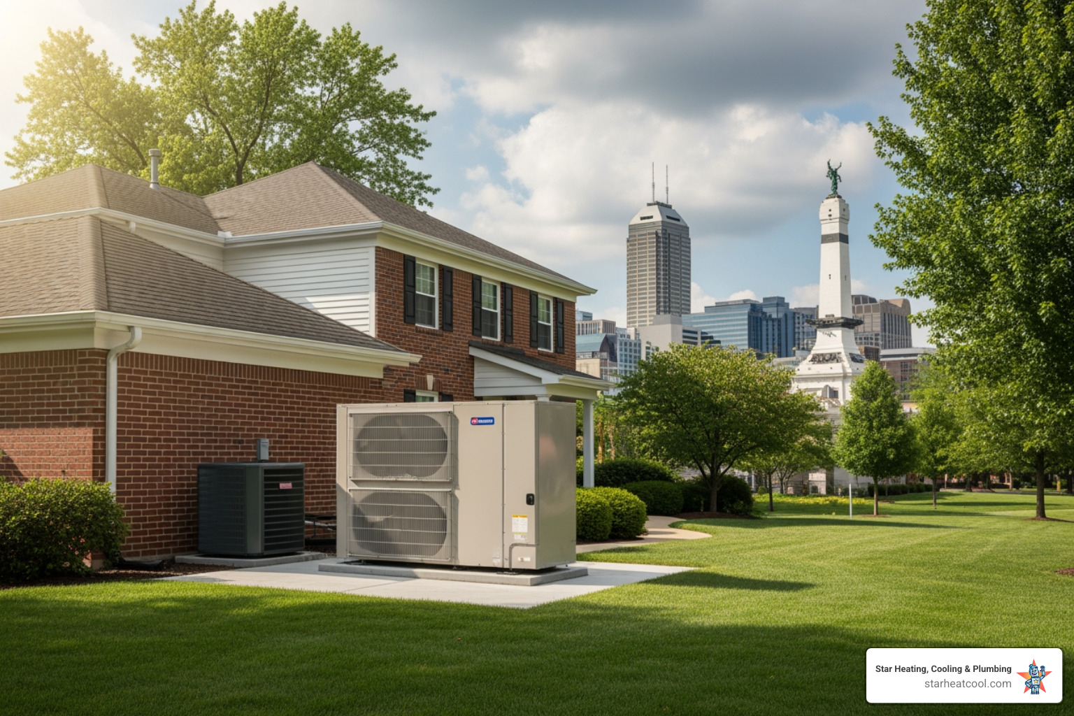 The Indianapolis Homeowner's Handbook to Heat Pumps 1 heat pump outside Indianapolis home - heat pump indianapolis in