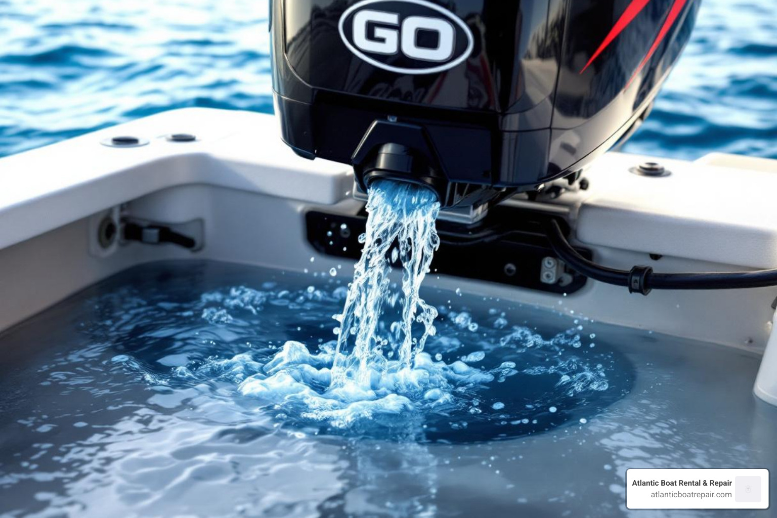 water streaming from an outboard's cooling system tell-tale - outboard motor diagnostics