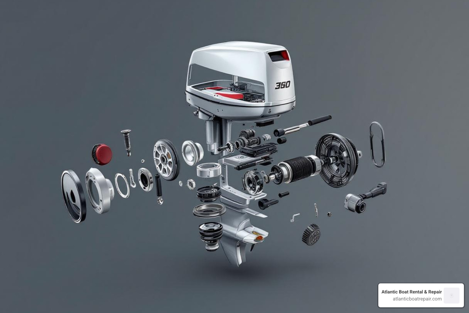 exploded view of outboard motor - outboard engine parts