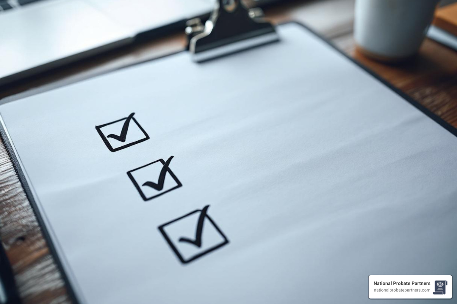 checklist on a clipboard - avoid probate ca