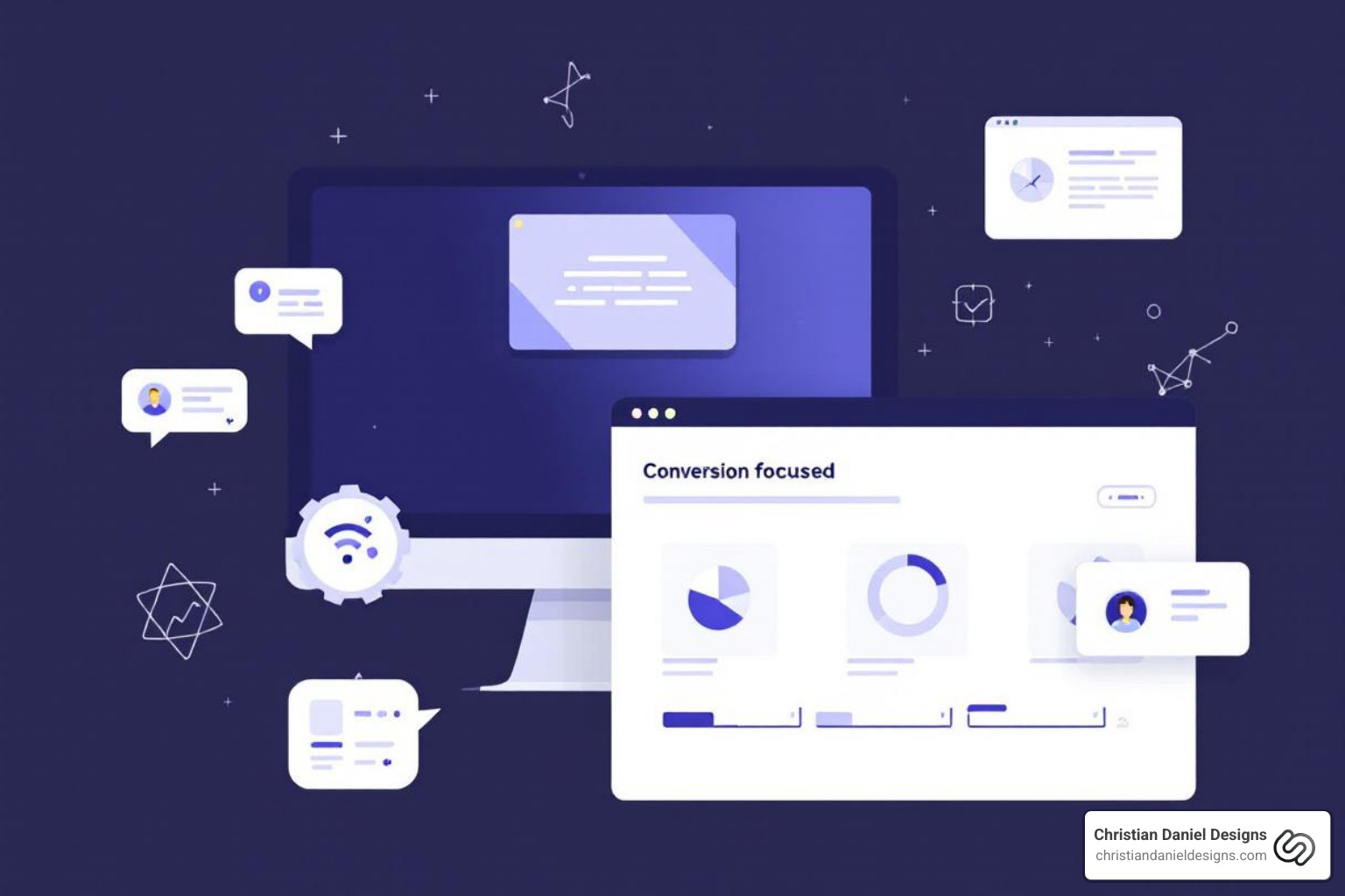 A clean, focused landing page hero section with a clear headline, sub-headline, and a single, prominent call-to-action button. - Conversion focused web design