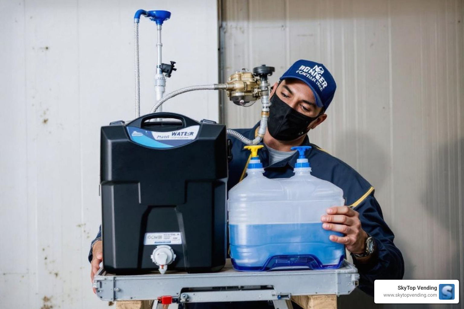 Image of a person using a smartphone app to manage their water delivery schedule - bulk drinking water delivery