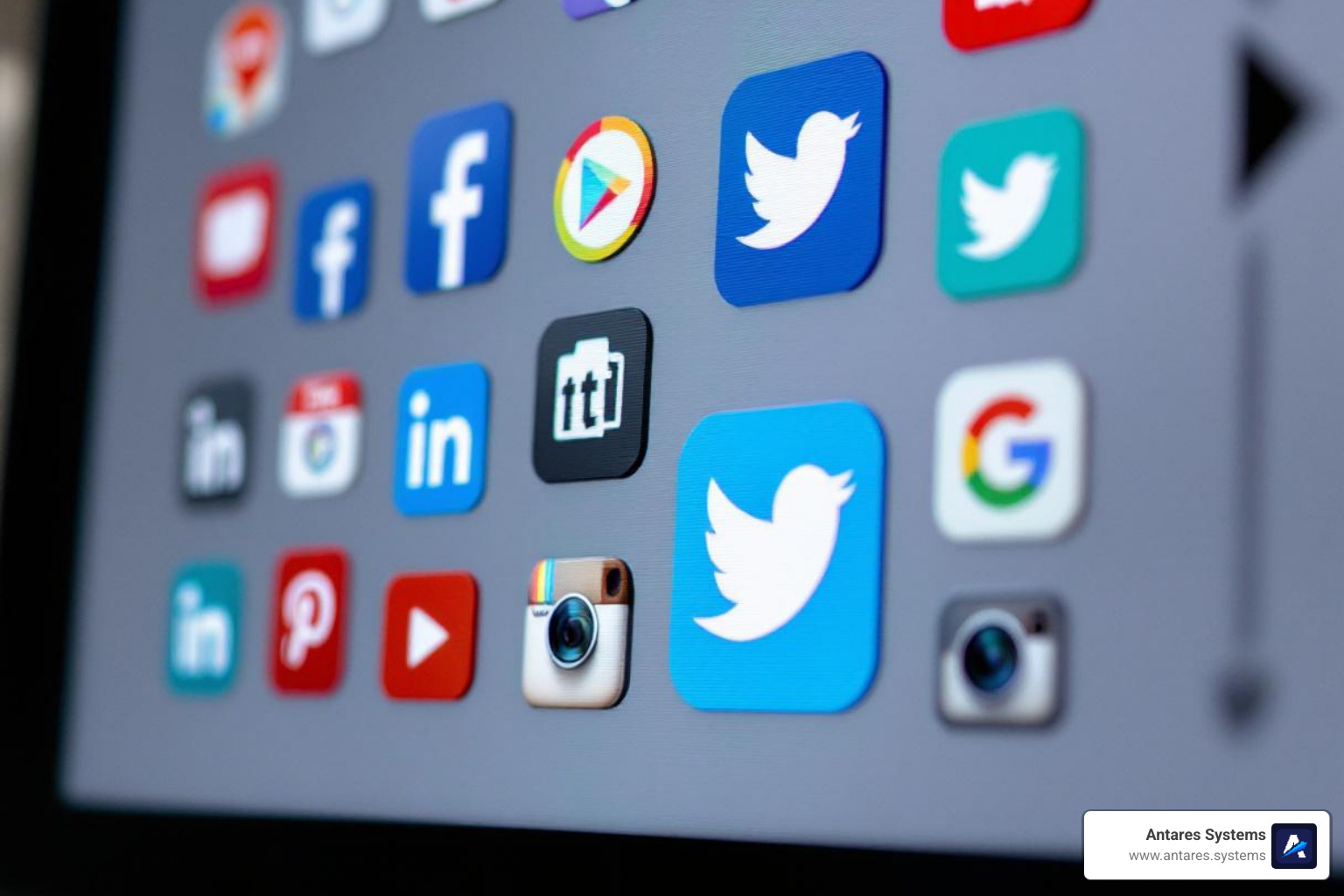 social media and search engine logos on a screen - online advertising agency