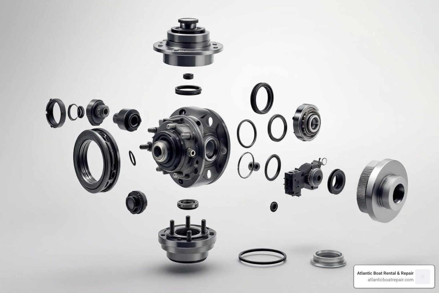 exploded view of a trailer hub assembly - marine trailer hubs