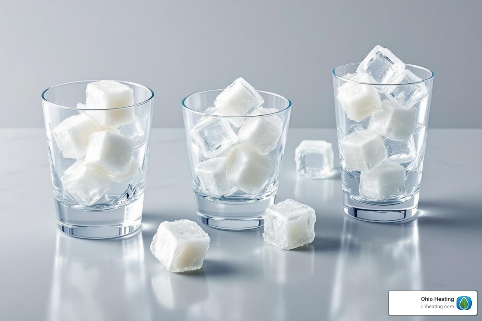 different types of ice cubes in glasses - ice maker commercial