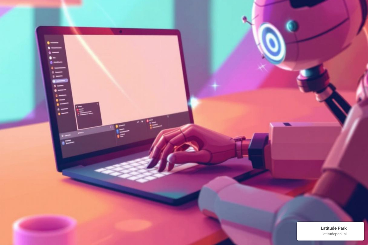 flowchart showing the steps to implement AI automation: Identify Pain Points, Research Tools, Pilot Program, Training & Guidelines, Full Rollout, Monitor & Optimize - ai tools to automate your business tasks