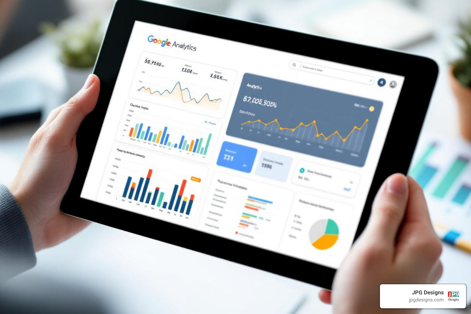 Google Analytics dashboard on a tablet - how to do seo for small business