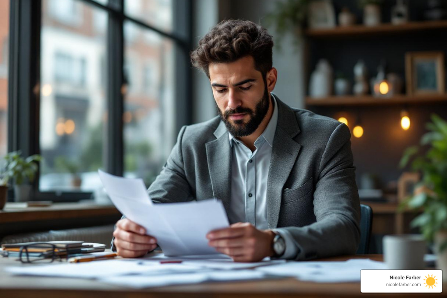 small business owner in Philadelphia looking confident while reviewing business plans - business mentorship programs