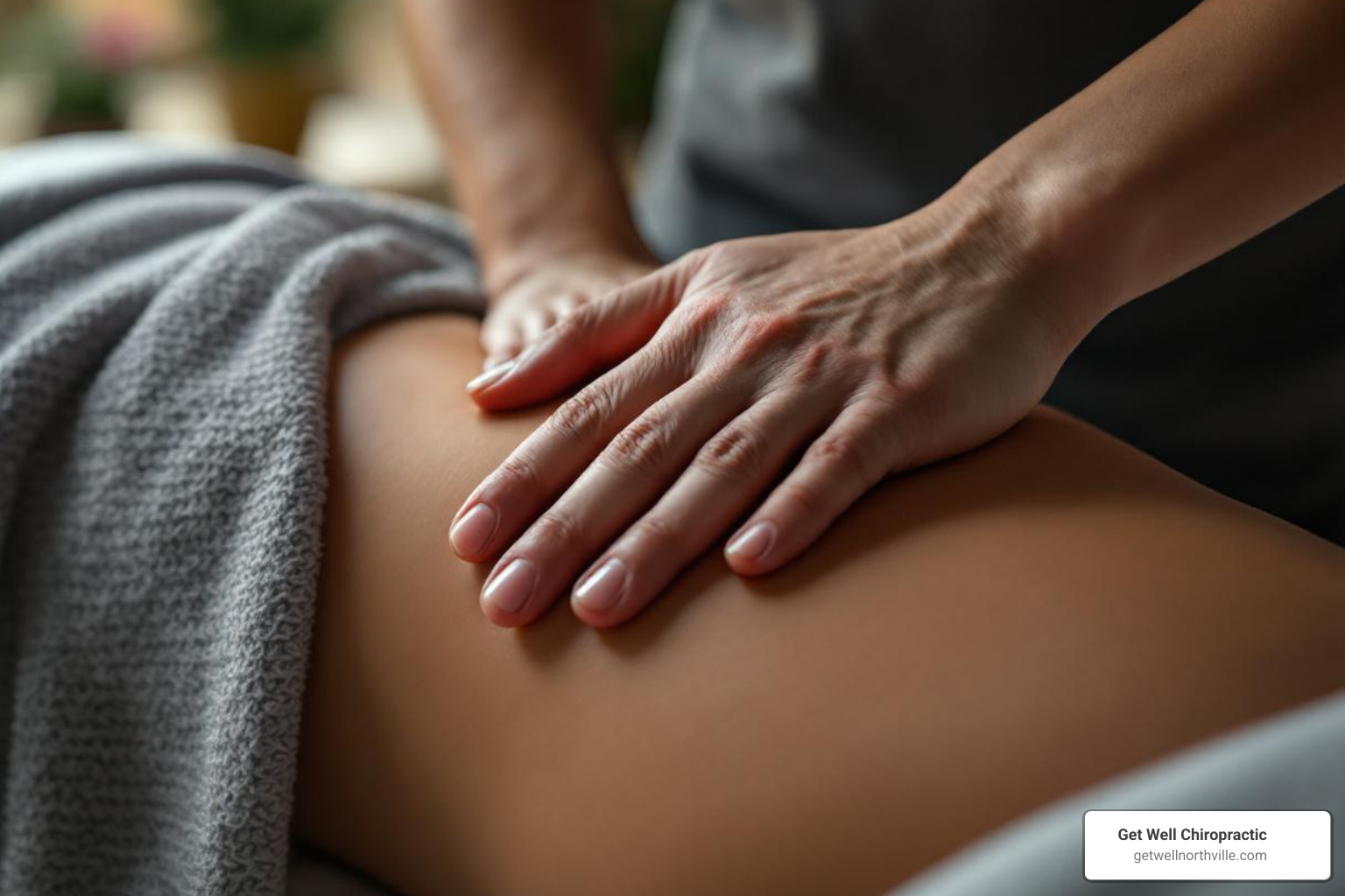 massage therapist using forearm for deep pressure - deep tissue athletic massage