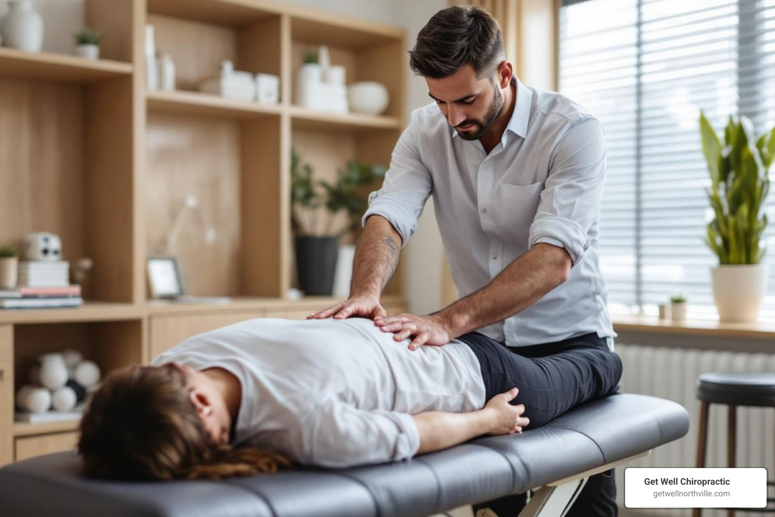 chiropractic adjustment session - Northville spinal health