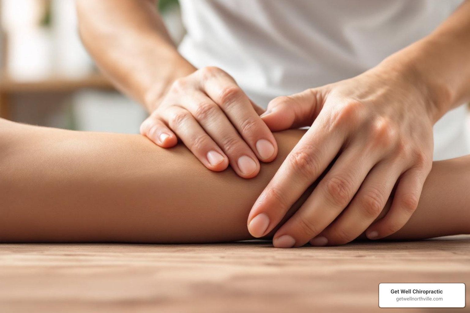 self-massage technique on forearm - carpal tunnel massage