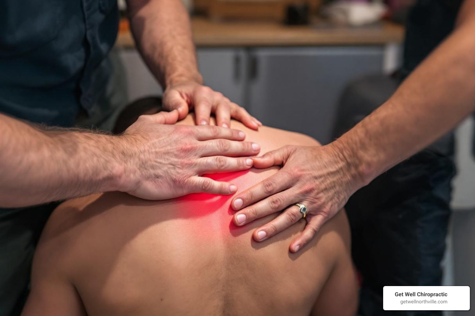 A clear, itemized pricing list displayed in a modern chiropractic clinic reception area - costs of chiropractic care