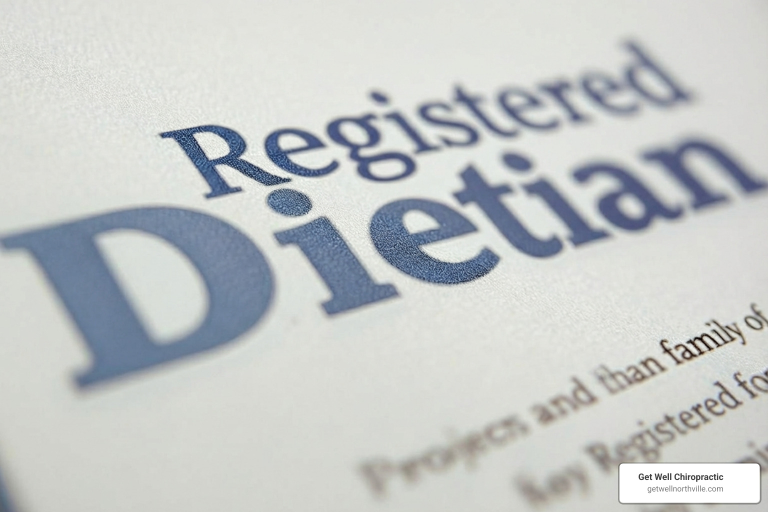 of a professional Registered Dietitian's certificate or badge - rd nutrition counseling