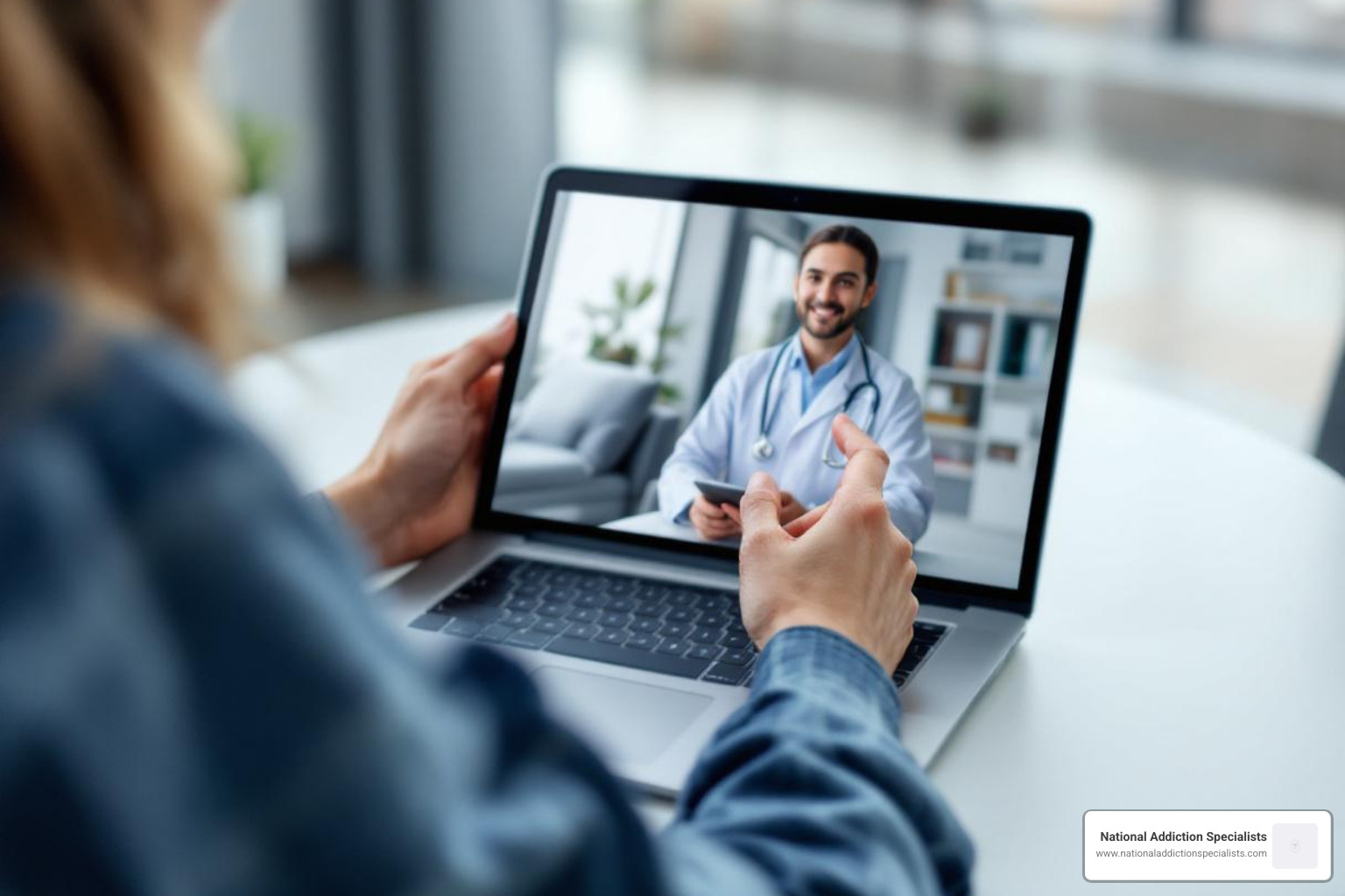 Person on video call with doctor - Suboxone Prescription Online Person on video call with doctor - Suboxone Prescription Online