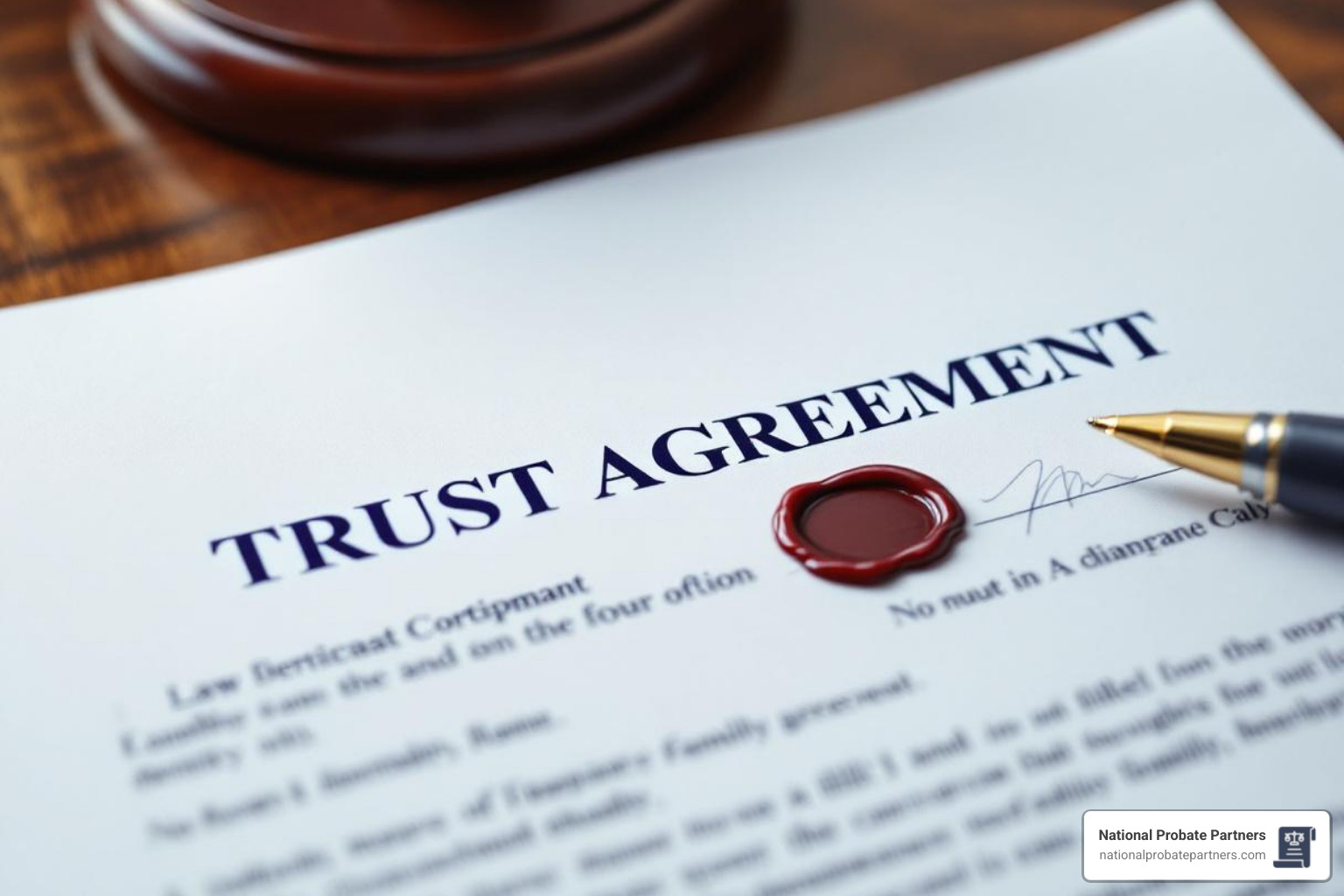 signed and sealed trust document - Trust and probate