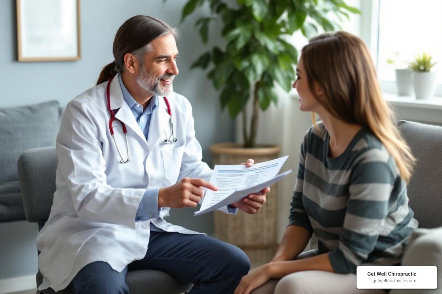 Practitioner discussing cool laser treatment costs with a patient - cost of cool laser treatment Practitioner discussing cool laser treatment costs with a patient - cost of cool laser treatment