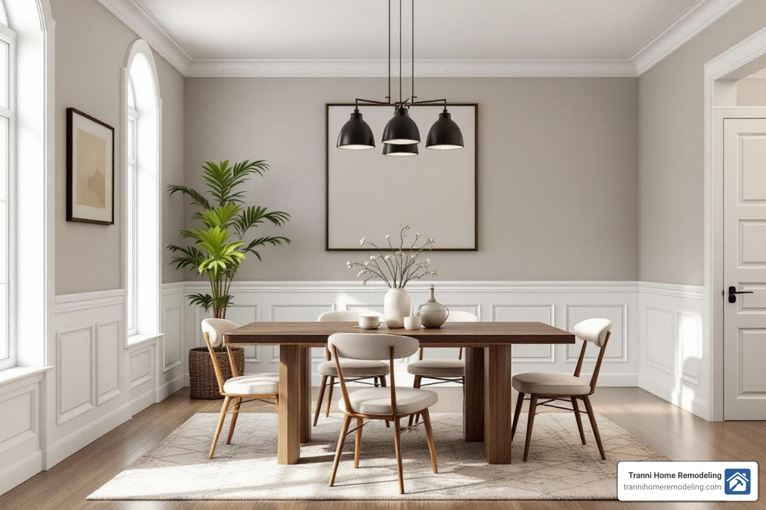 detailed wainscoting in a dining room - finish custom carpentry detailed wainscoting in a dining room - finish custom carpentry