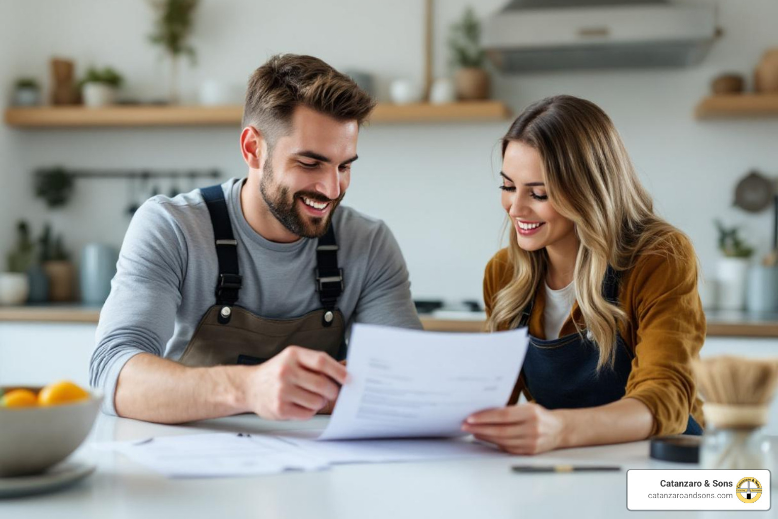 A friendly painter providing a detailed quote to a homeowner - Professional painters Barrington A friendly painter providing a detailed quote to a homeowner - Professional painters Barrington