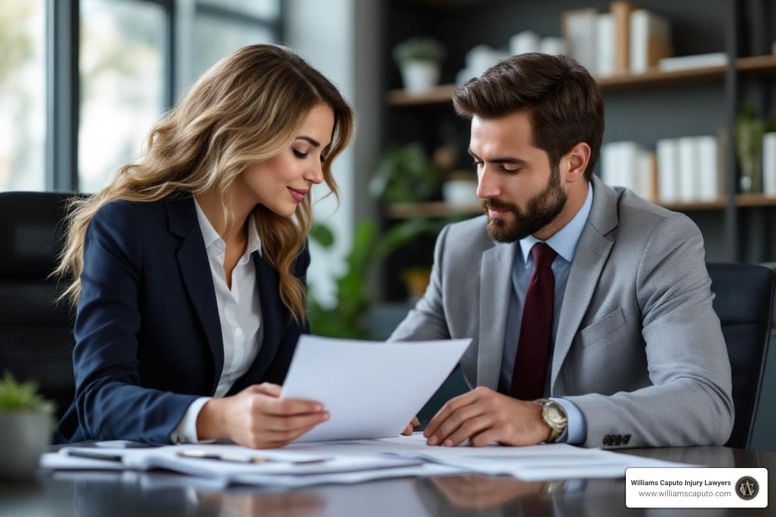 lawyer compassionately consulting with a client in an office setting - auto accident lawyer austin