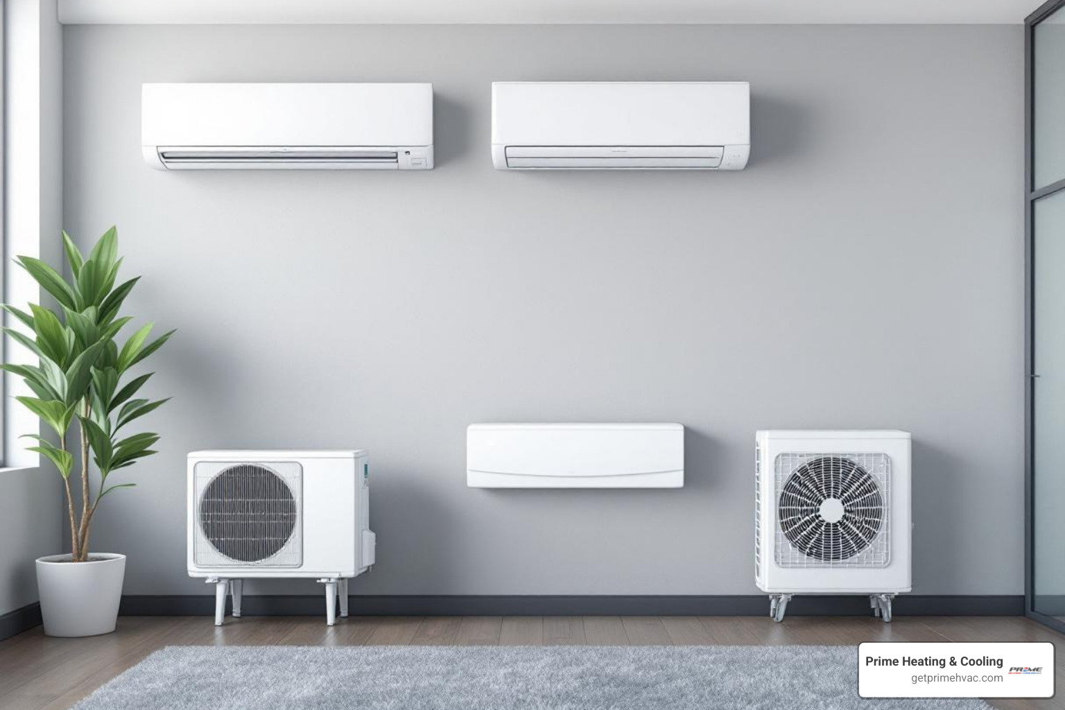 Different styles of indoor units for ductless mini-splits including wall-mounted, ceiling cassette, and floor-mounted - cost of installing ductless mini split