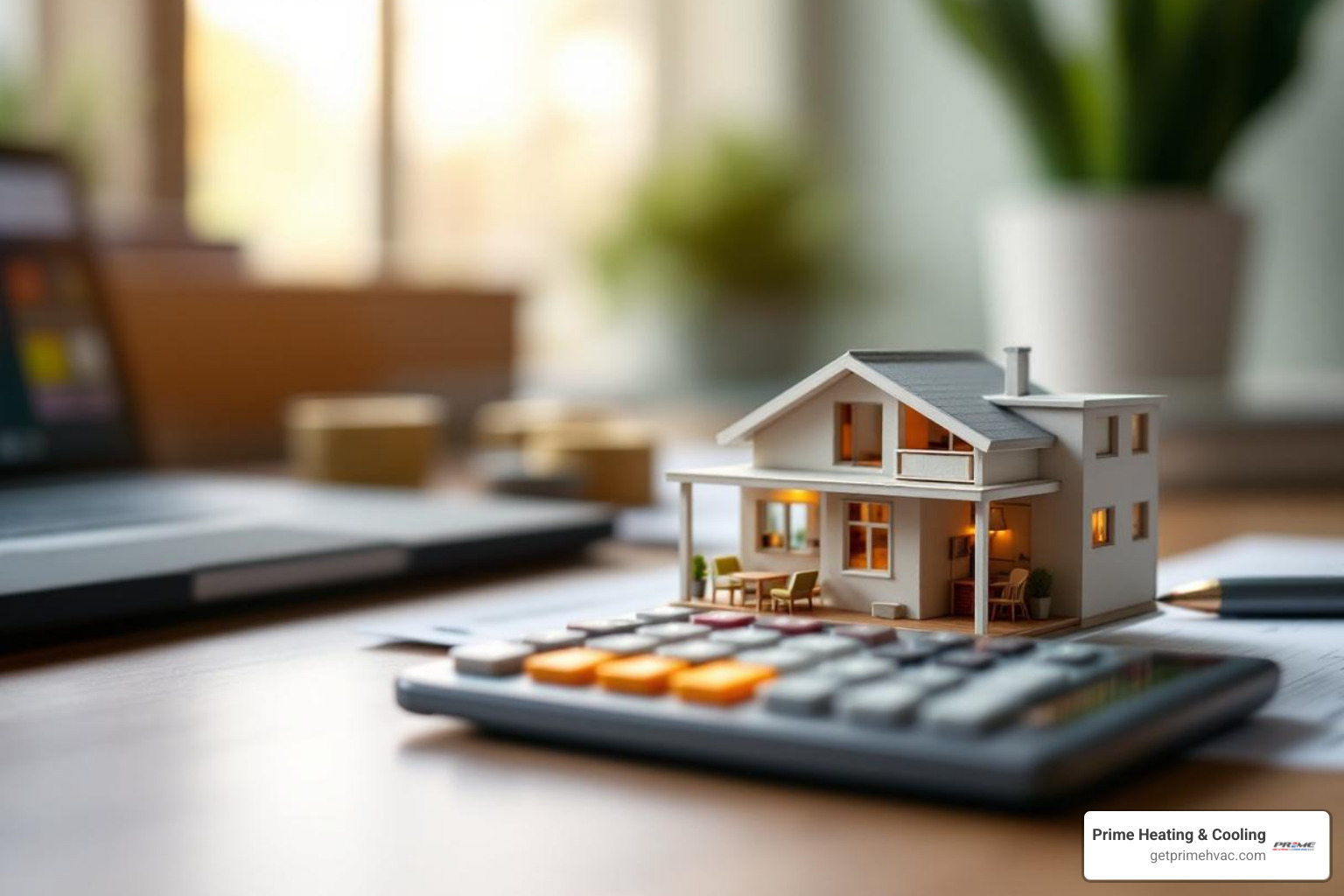 calculator and mini-split unit to represent cost calculation - hvac mini split installation