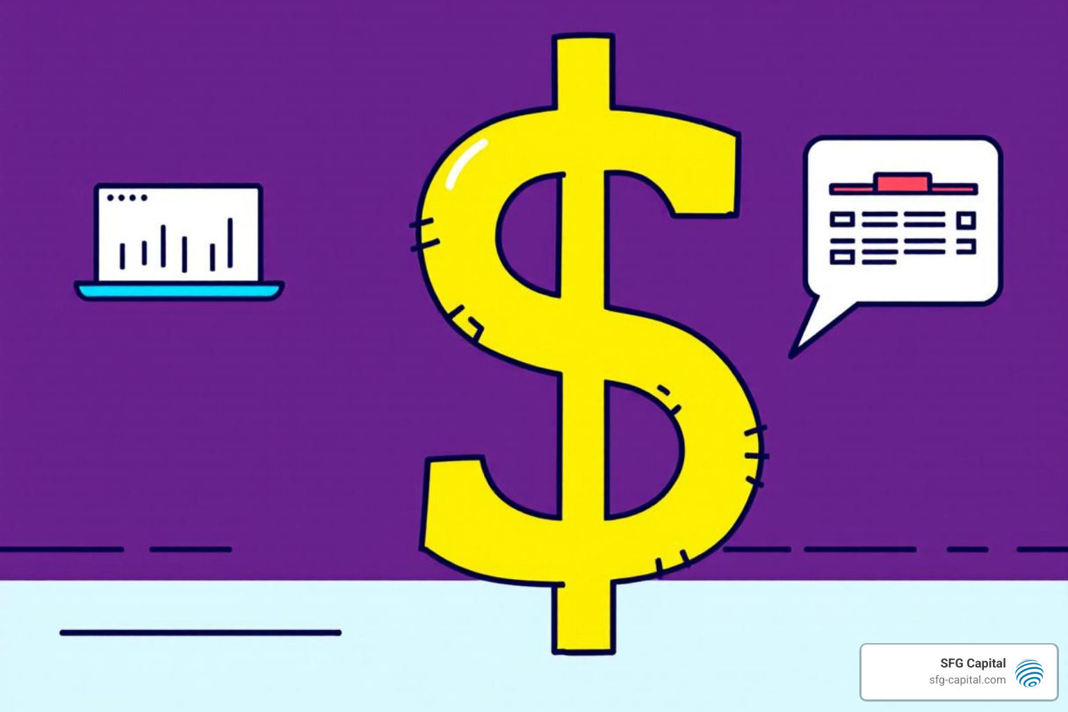 bank building exterior and a government agency logo - small business funding