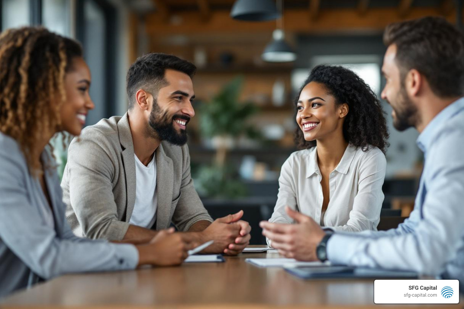 diverse business owners and individuals meeting with financial advisors - Austin financial services