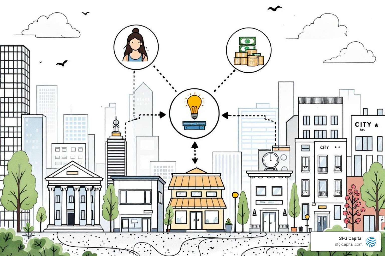 flowchart illustrating the range of financial service providers in Austin - Austin financial services