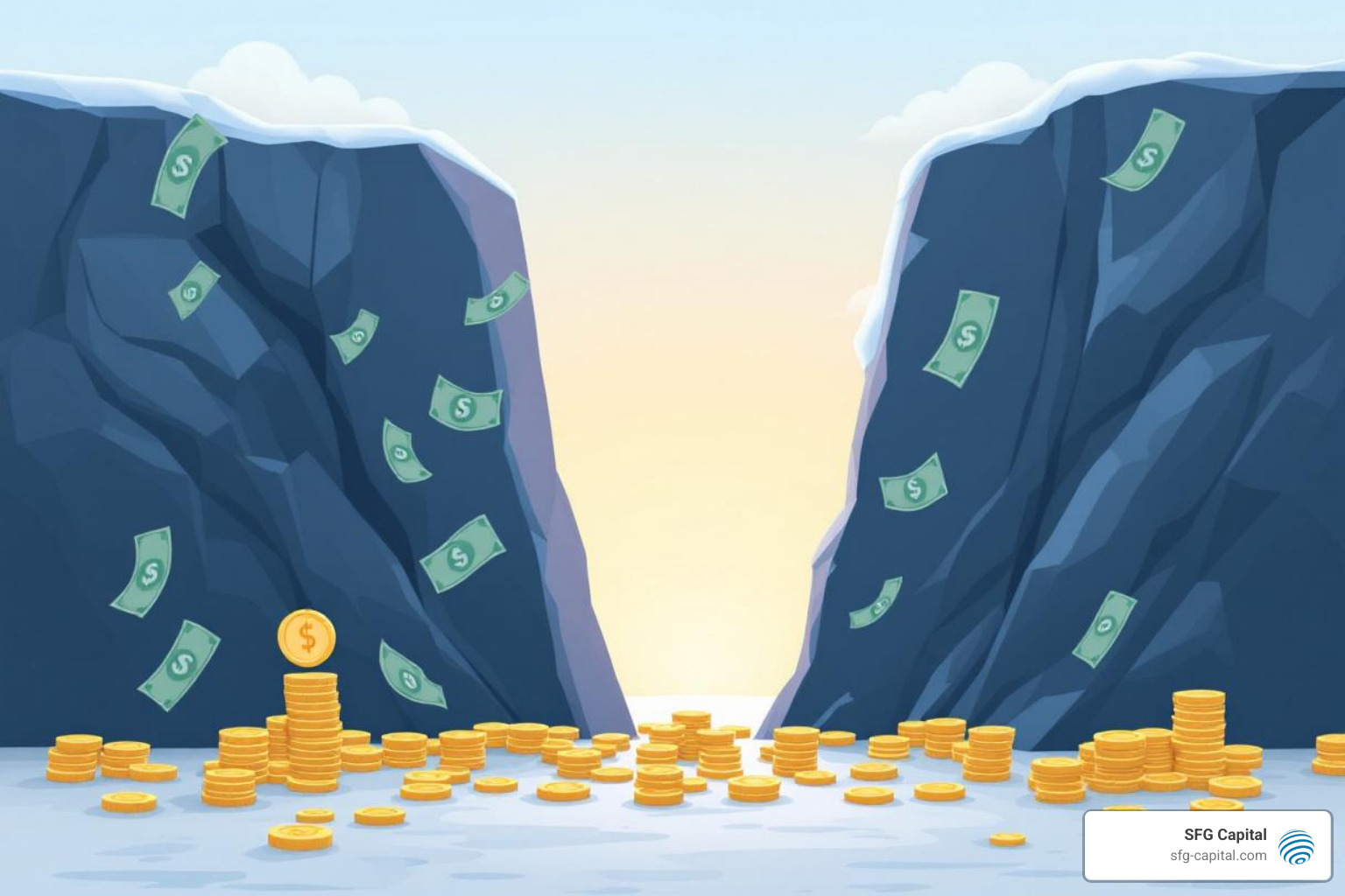 cash flow diagram showing a gap - ERC business loan