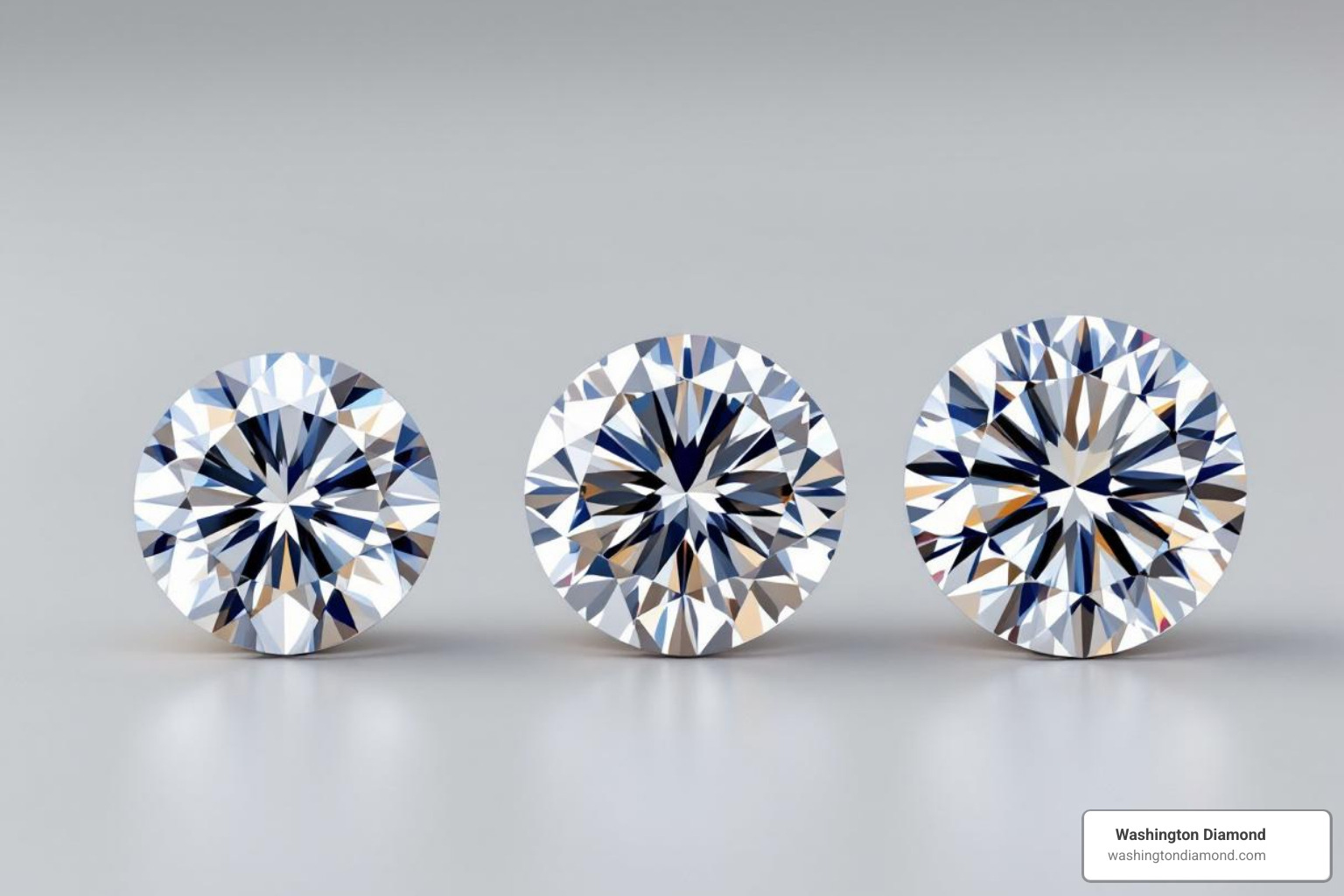 visual size of 0.5, 1.0, and 2.0 carat round diamonds - how to calculate diamond price per carat