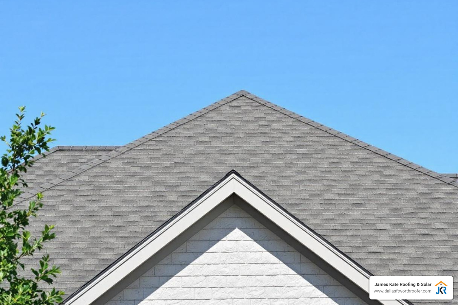beautiful, well-maintained roof on a Dallas-area home with a clear blue sky - roofing companies dallas fort worth