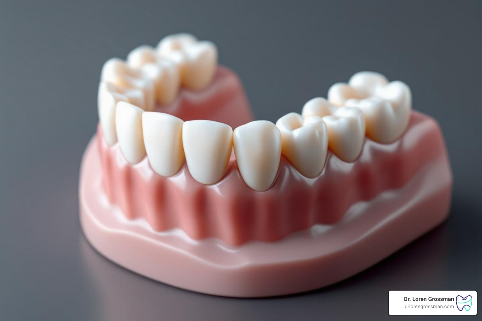 Traditional dental bridge on a model - dental bridge vs implant