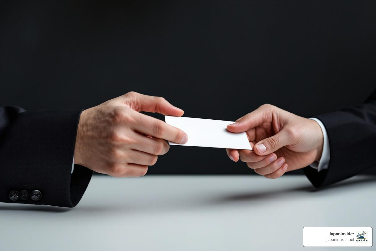 Professional exchanging business card (meishi) correctly - Japan business language
