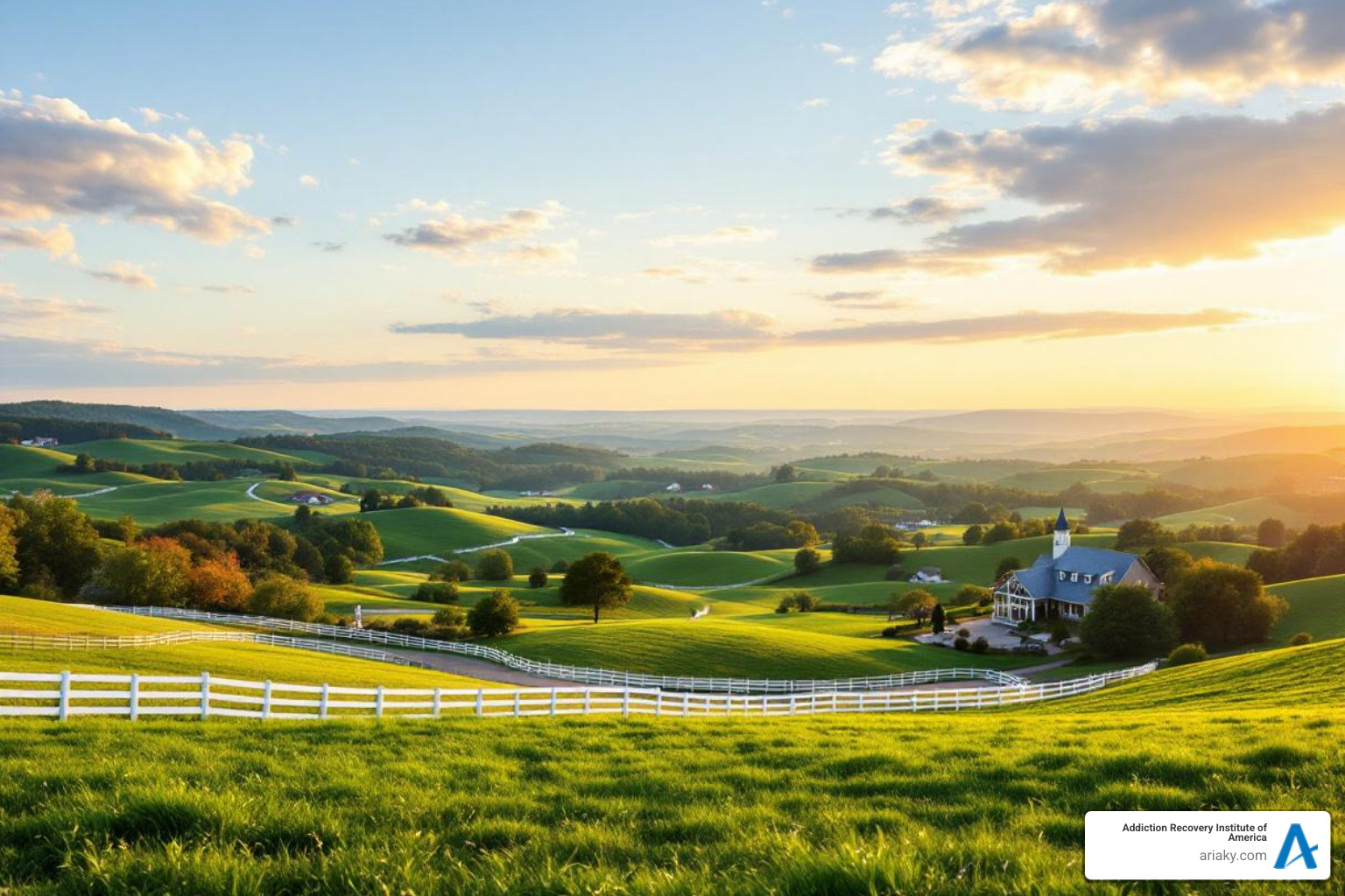 a serene, hopeful view of Lexington's landscape - rehab in lexington ky