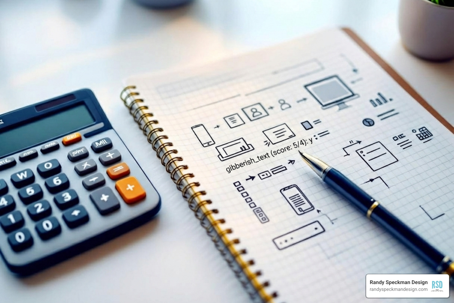 calculator and notepad with website sketches - affordable professional website design calculator and notepad with website sketches - affordable professional website design