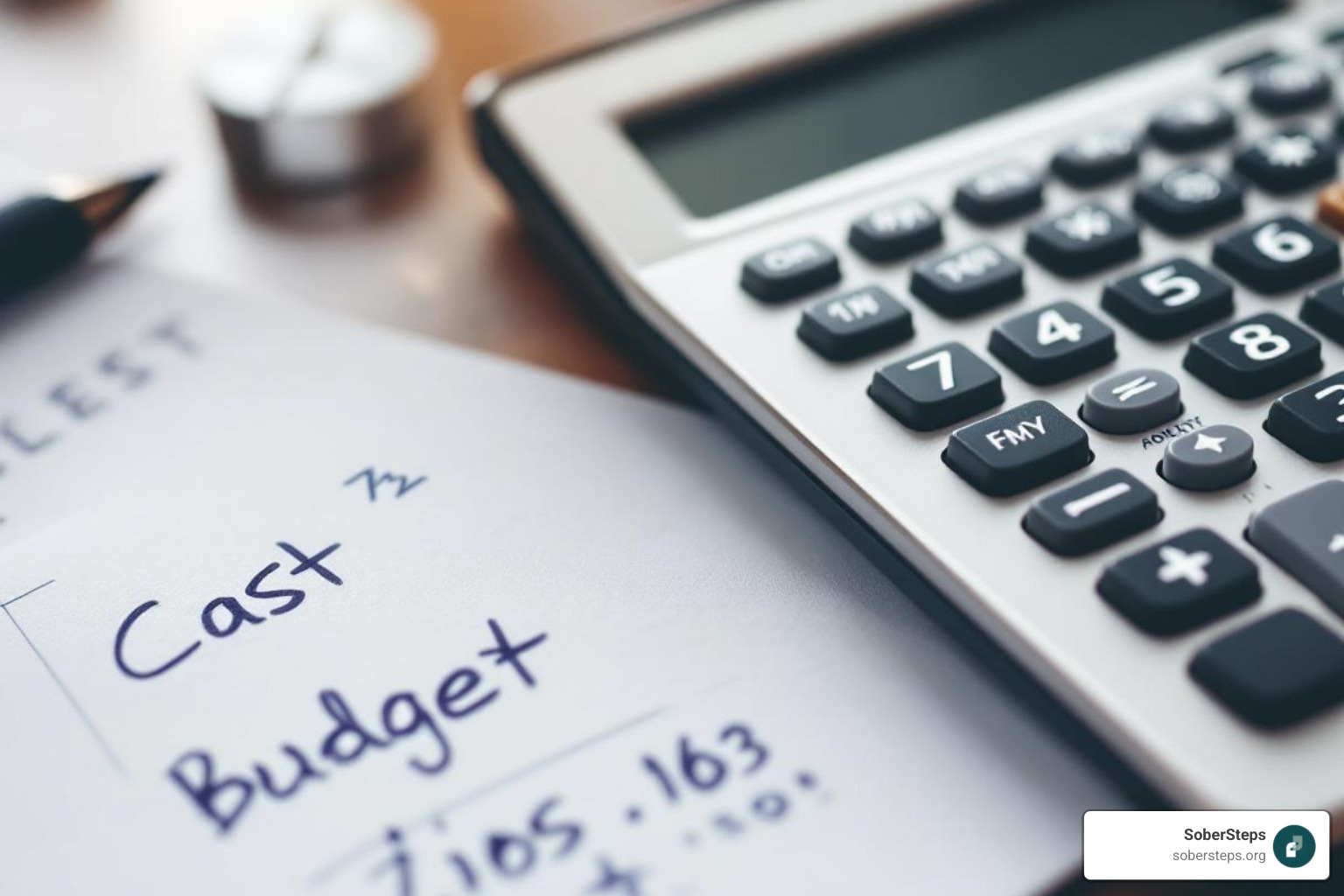 calculator and notepad with budget notes - private pay treatment calculator and notepad with budget notes - private pay treatment