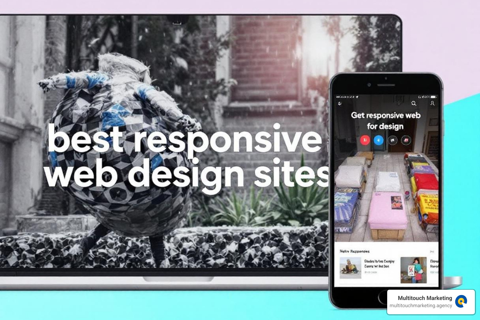 Dribbble's website on desktop and mobile showing the grid changing from multiple columns to a single column - best responsive web design sites Dribbble's website on desktop and mobile showing the grid changing from multiple columns to a single column - best responsive web design sites