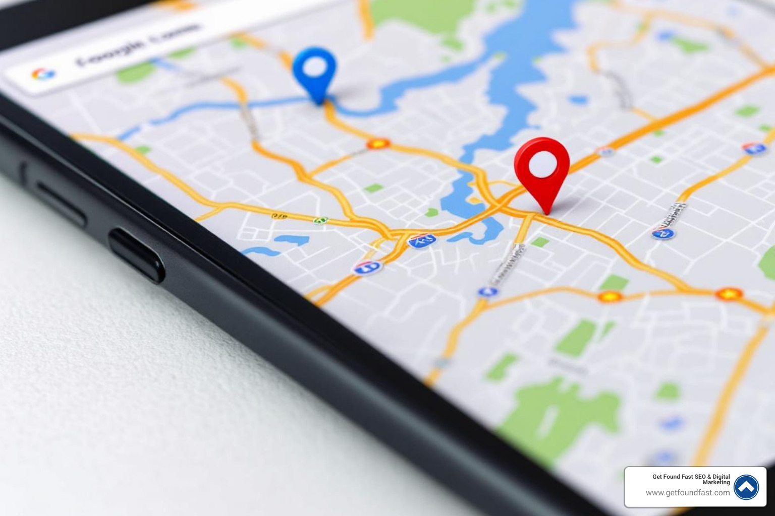 A Google Maps local 3-pack result showing three businesses with ratings and addresses for a local service search in Denver - seo services in denver
