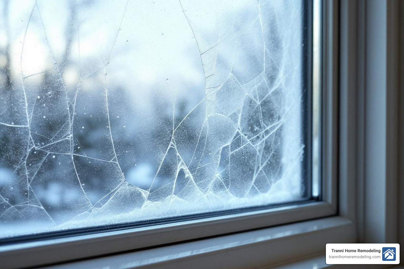 A window with condensation between the glass panes - windows installation near me A window with condensation between the glass panes - windows installation near me