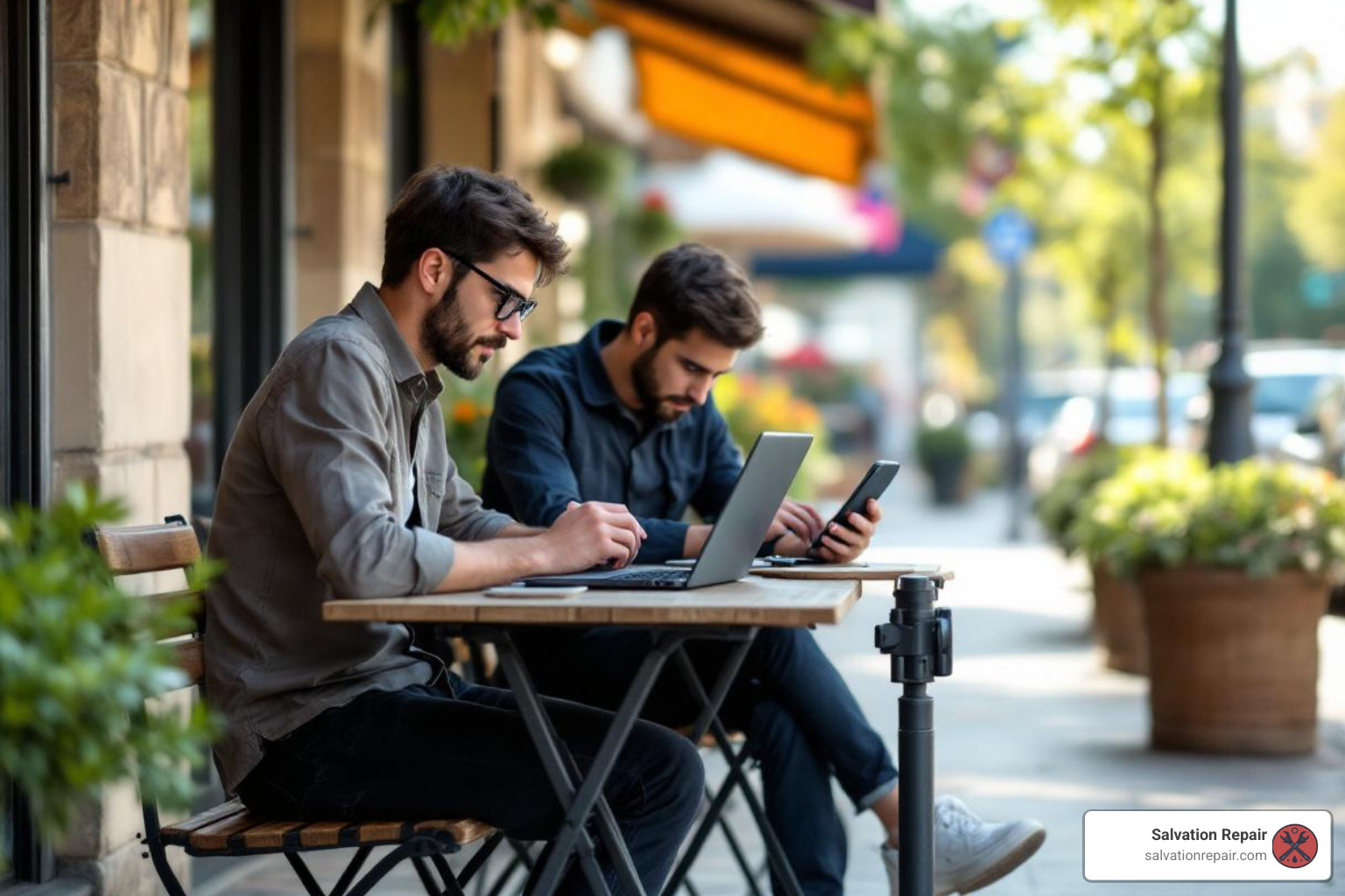 person continuing work at coffee shop while phone repaired curbside - cell phone repair that comes to you laurel person continuing work at coffee shop while phone repaired curbside - cell phone repair that comes to you laurel