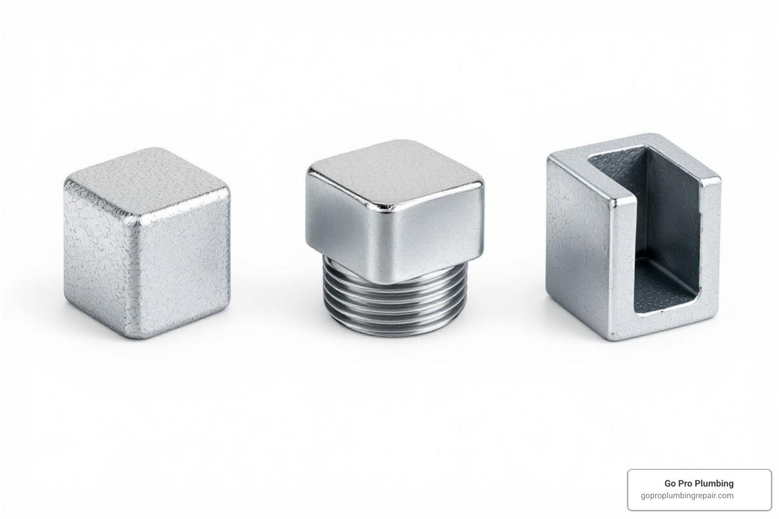 side-by-side comparison of different cleanout plug heads - clean out cap removal tool