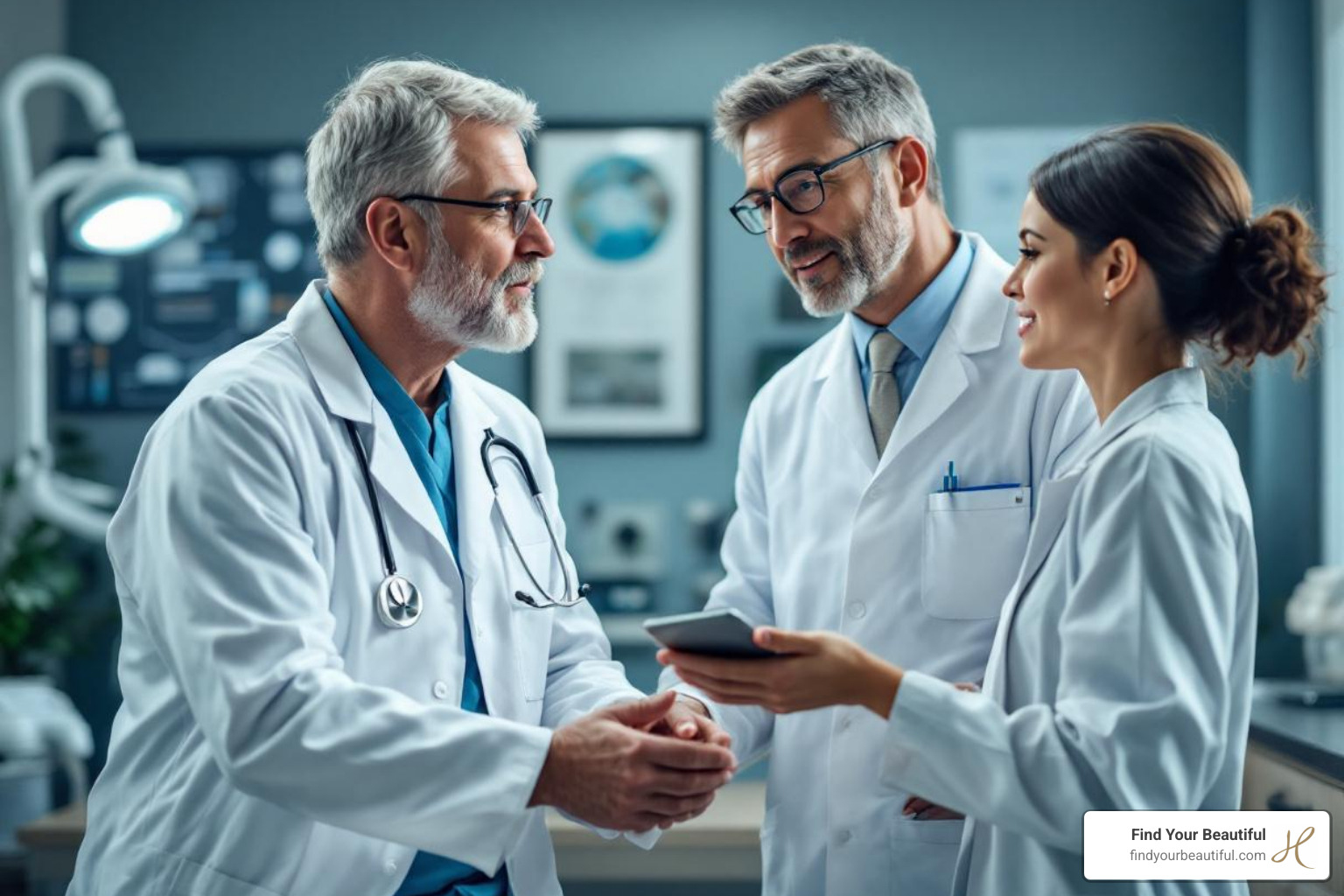 surgeon consulting with patient - liposuction 360 san antonio