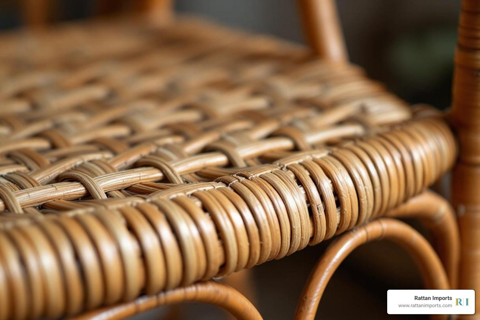 A close-up shot highlighting the texture and weave of a vintage rattan chair - vintage rattan dining chairs