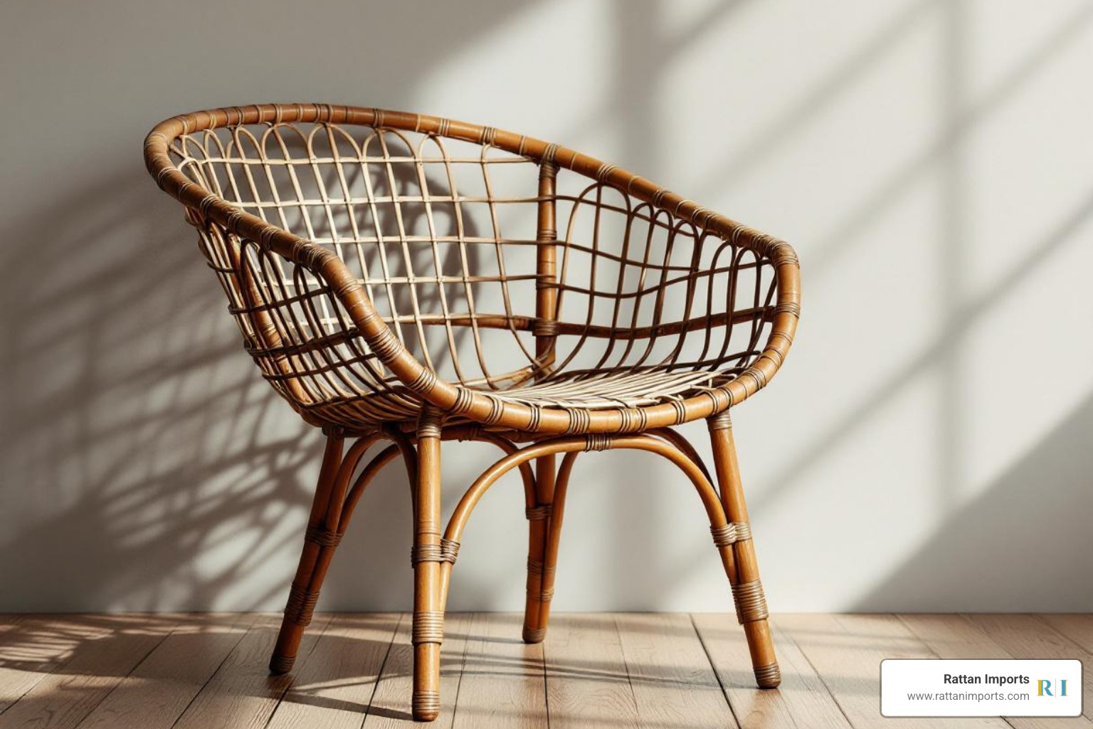 A classic Mid-Century Modern rattan dining chair - vintage rattan dining chairs