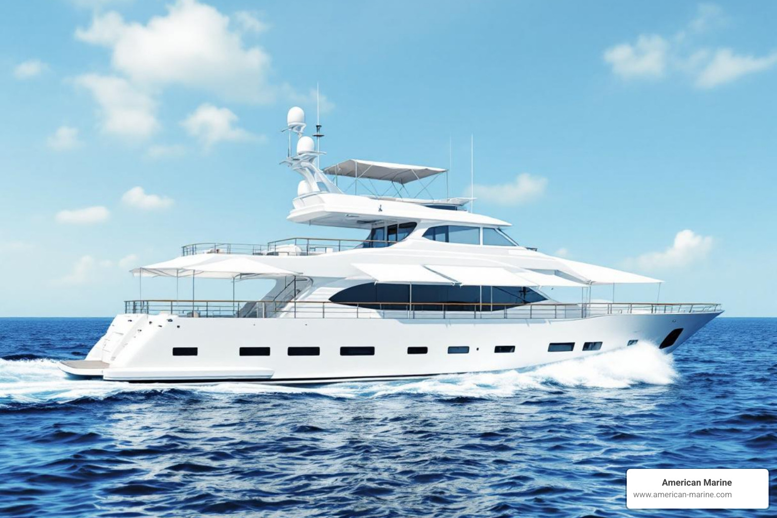 luxury yacht with pristine custom canvas enclosures and sunshades - custom yacht canvas