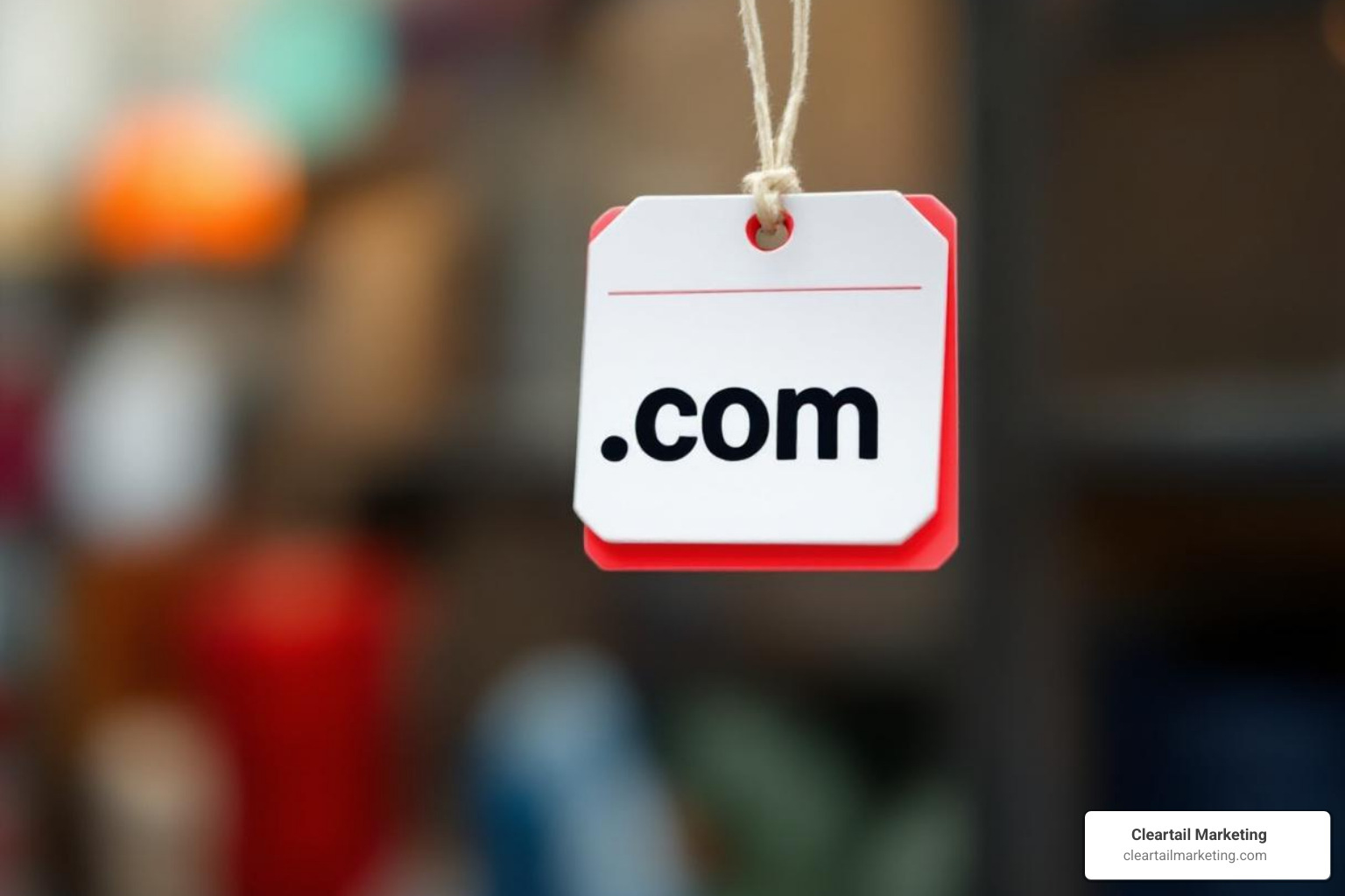 price tag with a domain extension like .com on it - Best domain price
