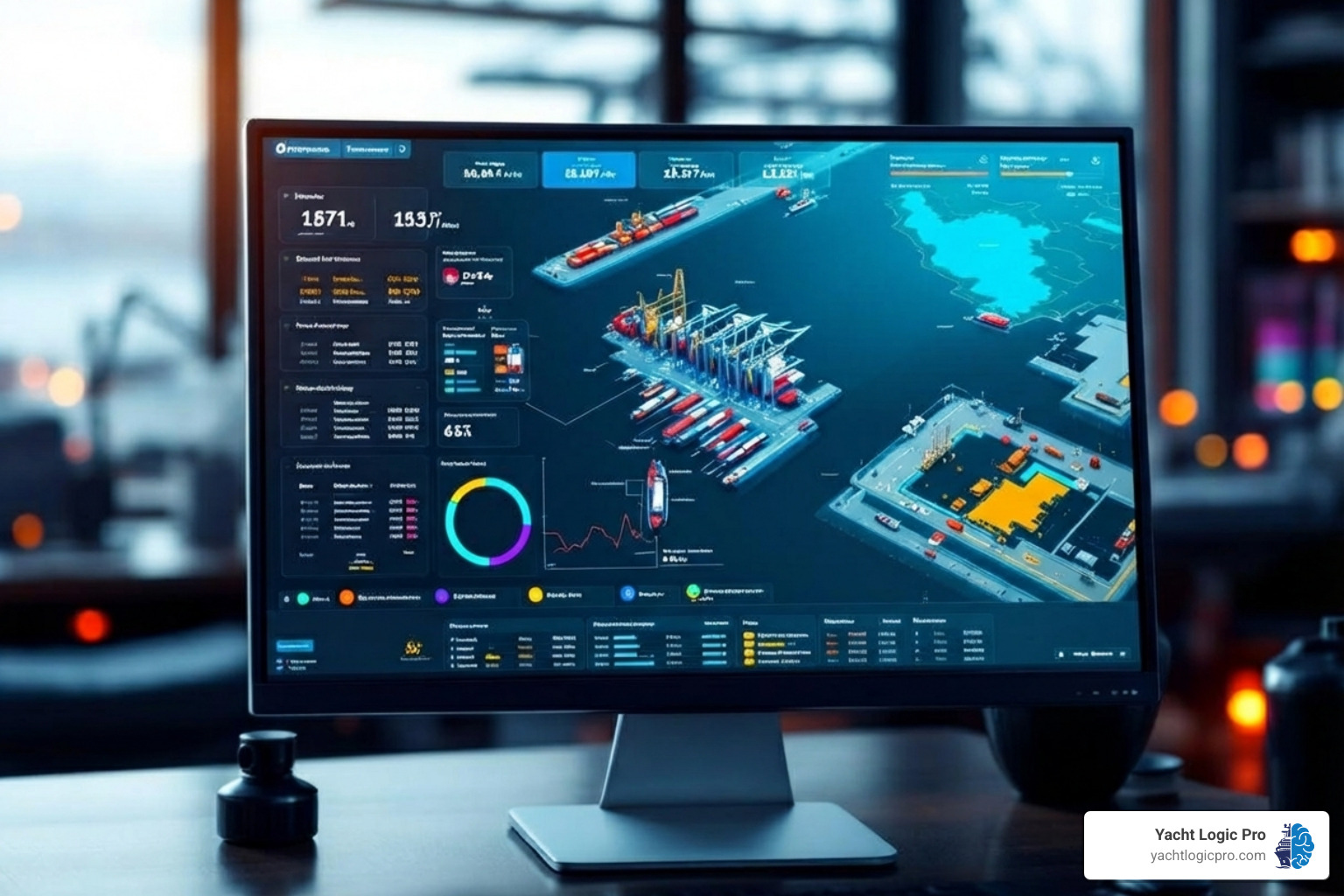 port operations dashboard showing vessel ETAs and berth planning - Real-time vessel data