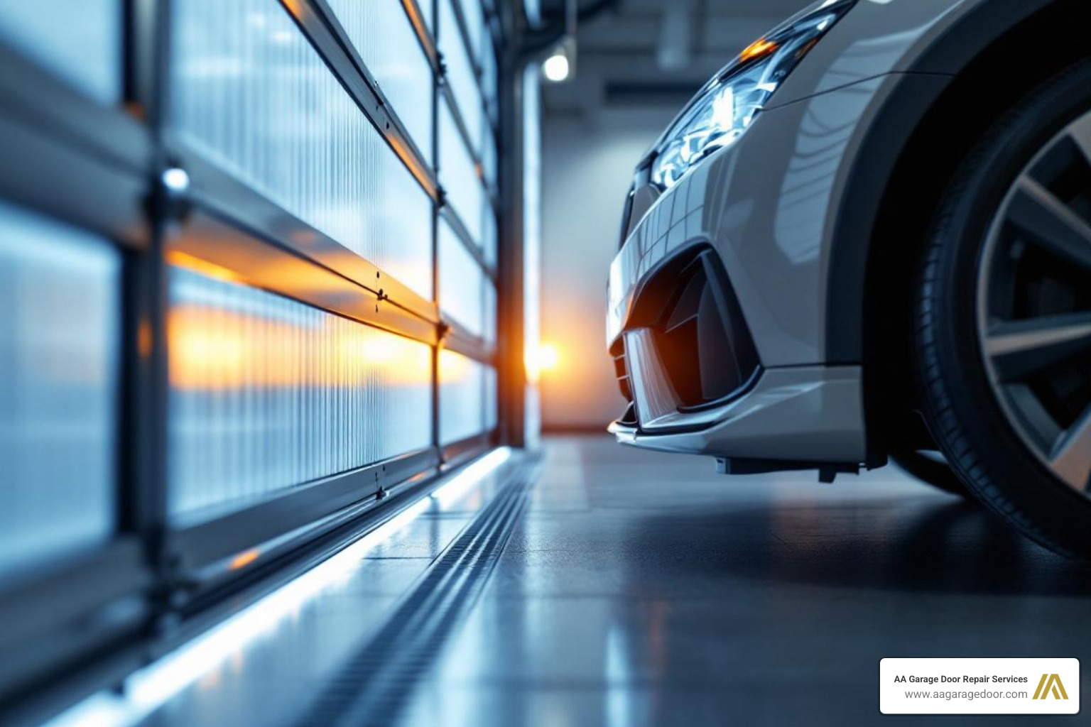 car bumper lightly touching a garage door track - Bent garage door track