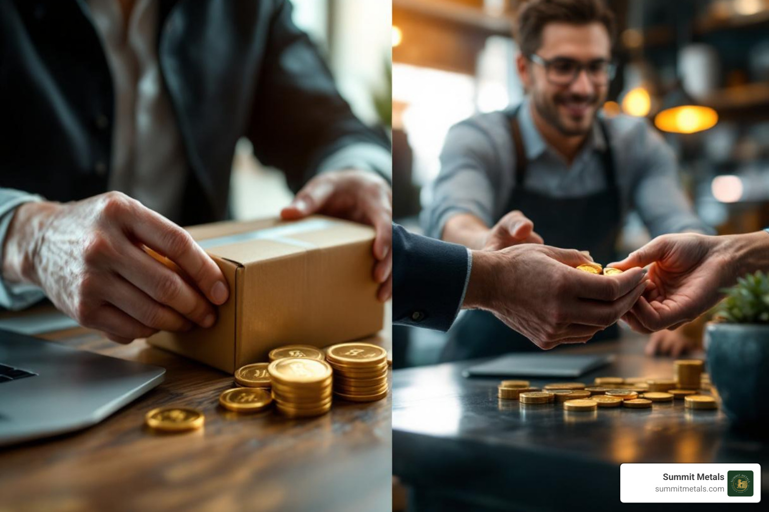 comparison of online vs local coin shop - how to sell gold and silver